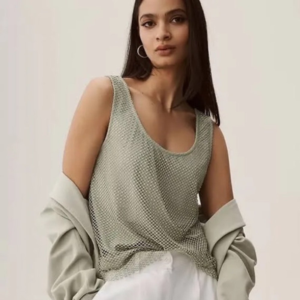 Anthropologie Sunday in Brooklyn Rhinestone Mesh top ✨